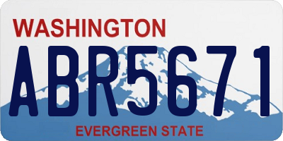 WA license plate ABR5671