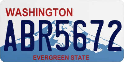 WA license plate ABR5672