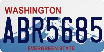 WA license plate ABR5685