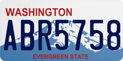 WA license plate ABR5758