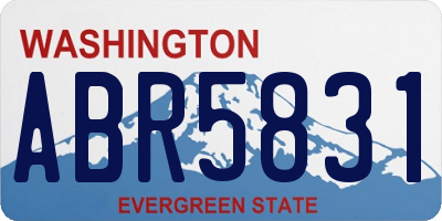 WA license plate ABR5831