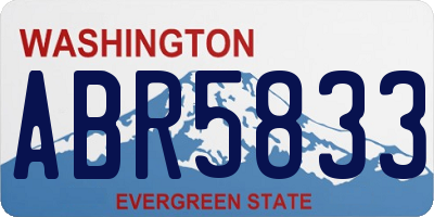 WA license plate ABR5833