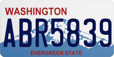 WA license plate ABR5839