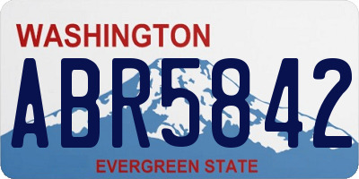 WA license plate ABR5842