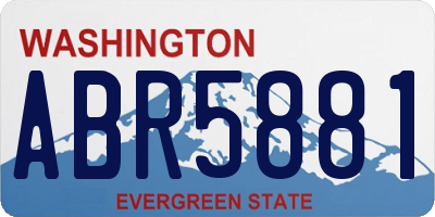 WA license plate ABR5881