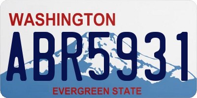WA license plate ABR5931