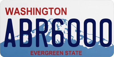 WA license plate ABR6000