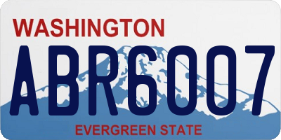 WA license plate ABR6007