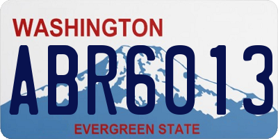 WA license plate ABR6013