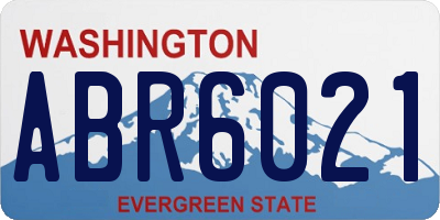 WA license plate ABR6021
