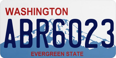 WA license plate ABR6023