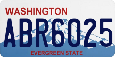 WA license plate ABR6025