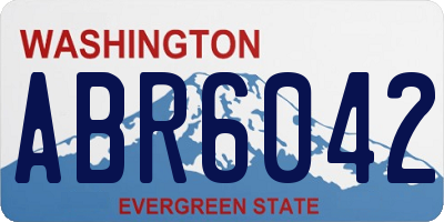 WA license plate ABR6042