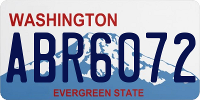 WA license plate ABR6072