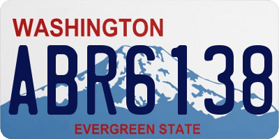 WA license plate ABR6138
