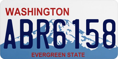 WA license plate ABR6158