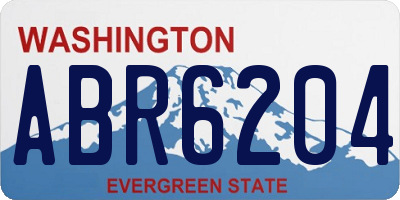 WA license plate ABR6204