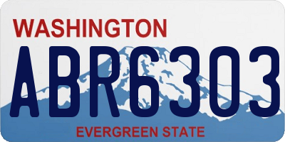 WA license plate ABR6303