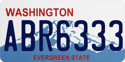 WA license plate ABR6333