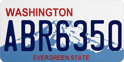 WA license plate ABR6350