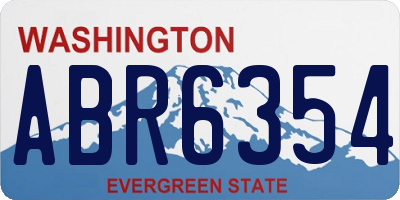 WA license plate ABR6354