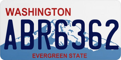 WA license plate ABR6362