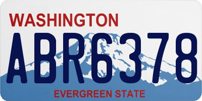 WA license plate ABR6378