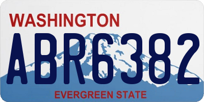 WA license plate ABR6382