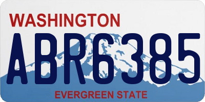 WA license plate ABR6385