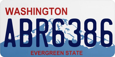WA license plate ABR6386