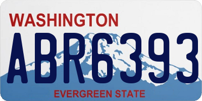 WA license plate ABR6393
