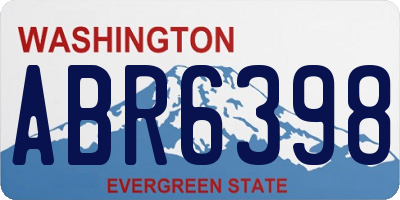 WA license plate ABR6398
