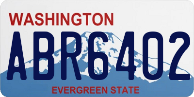 WA license plate ABR6402