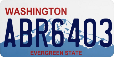WA license plate ABR6403