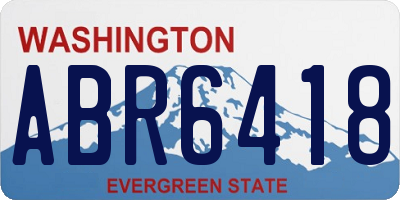WA license plate ABR6418