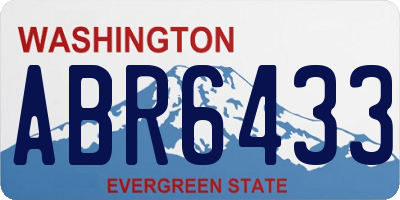 WA license plate ABR6433