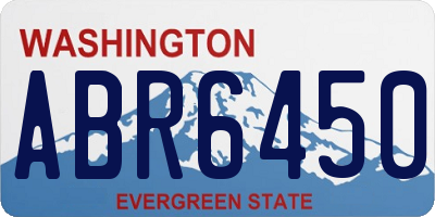 WA license plate ABR6450