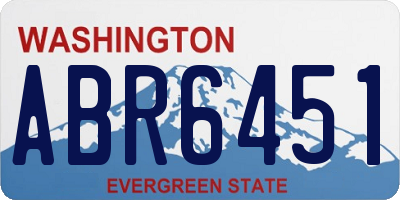 WA license plate ABR6451