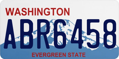 WA license plate ABR6458