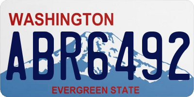 WA license plate ABR6492