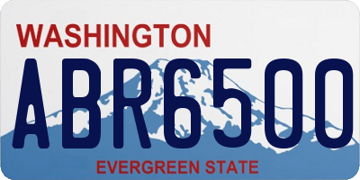 WA license plate ABR6500