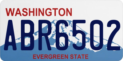 WA license plate ABR6502