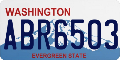WA license plate ABR6503