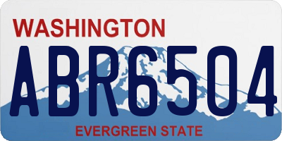 WA license plate ABR6504