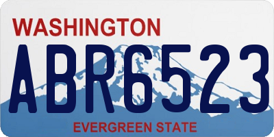 WA license plate ABR6523