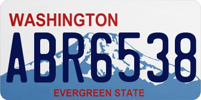 WA license plate ABR6538