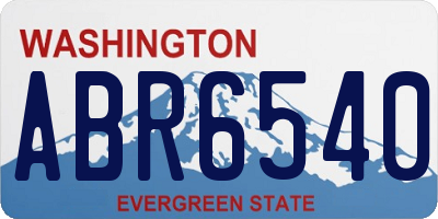 WA license plate ABR6540