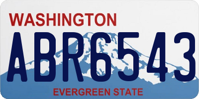 WA license plate ABR6543