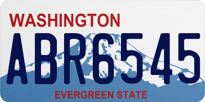 WA license plate ABR6545