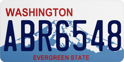 WA license plate ABR6548